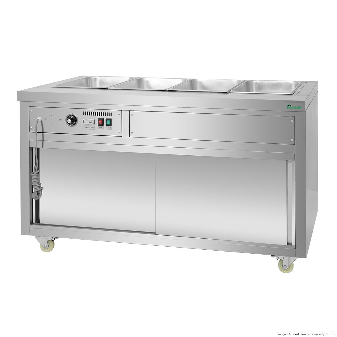Thermaster Premium Wet And Dry Bain Marie Food Display 4X1/1 Gn Pans PG150FE-XB