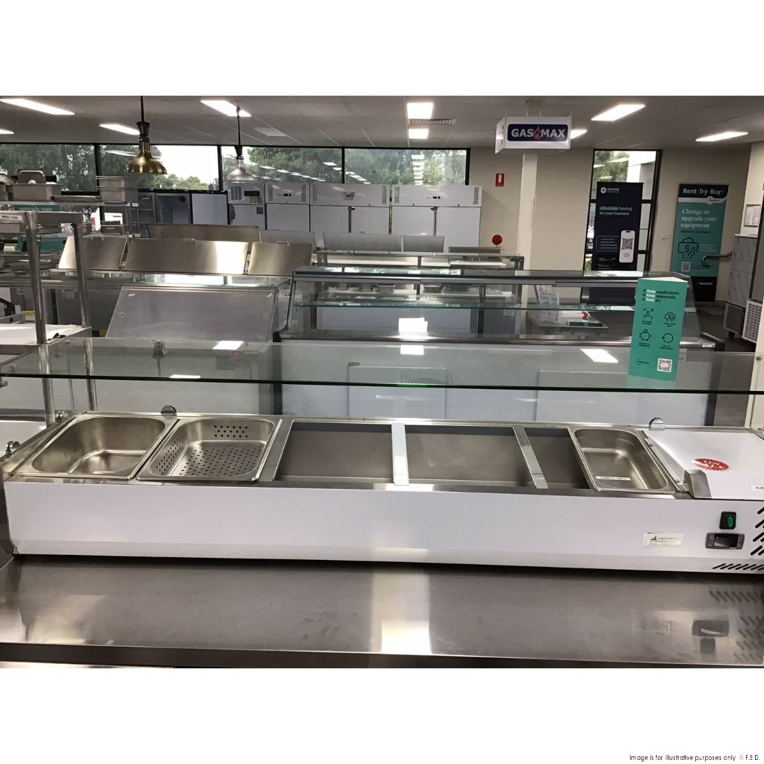 CLEARANCE - FED-X Salad Bench with Stainless Steel Lids - XVRX1800/380-VIC959
