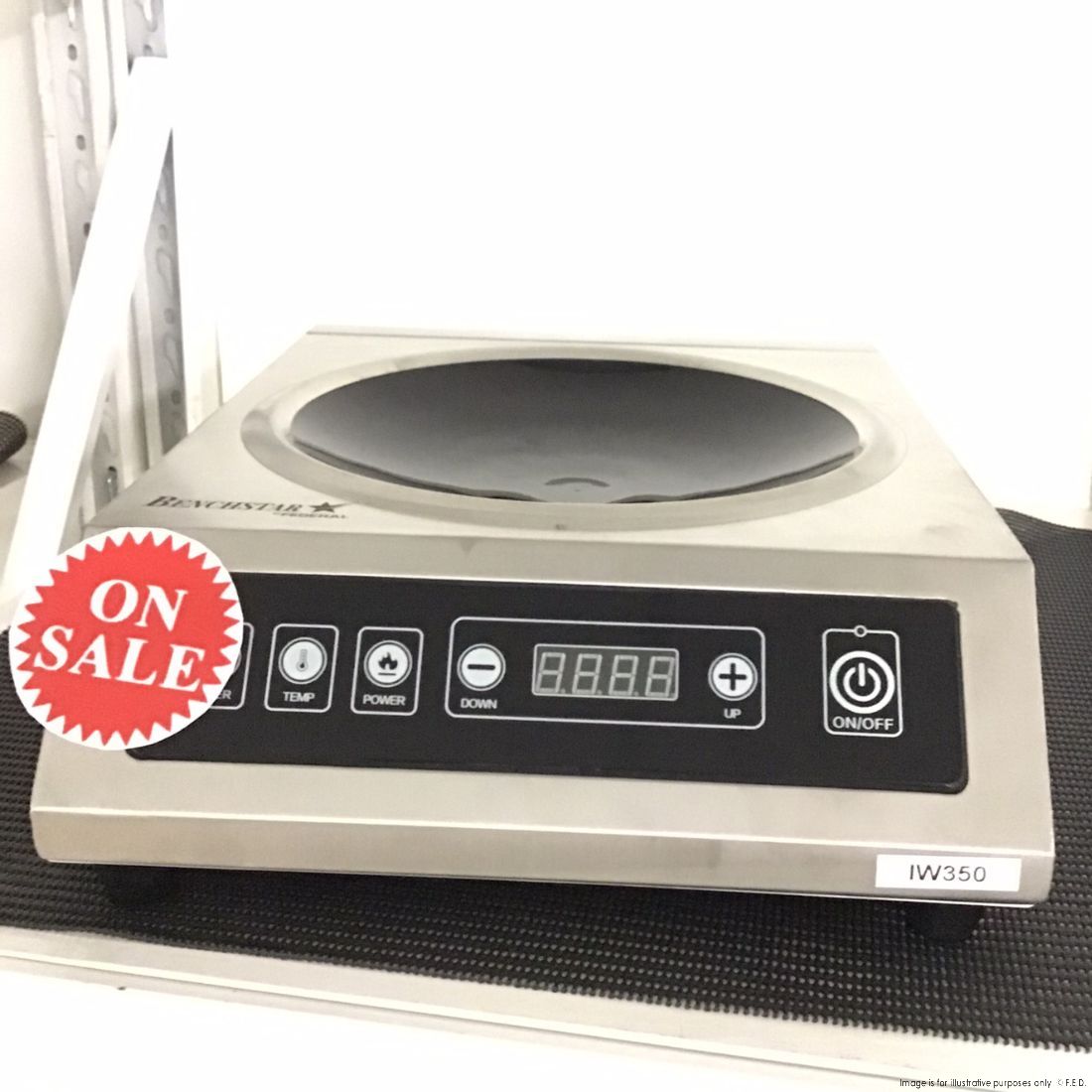 CLEARANCE - Benchstar Stainless Steel Induction Wok w/ LED Display - IW350-VIC967