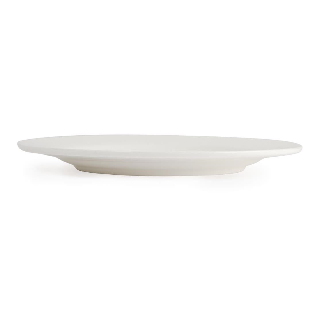 Olympia Lumina Wide Rim Round Plates White 200mm (6 Pack) - CD623