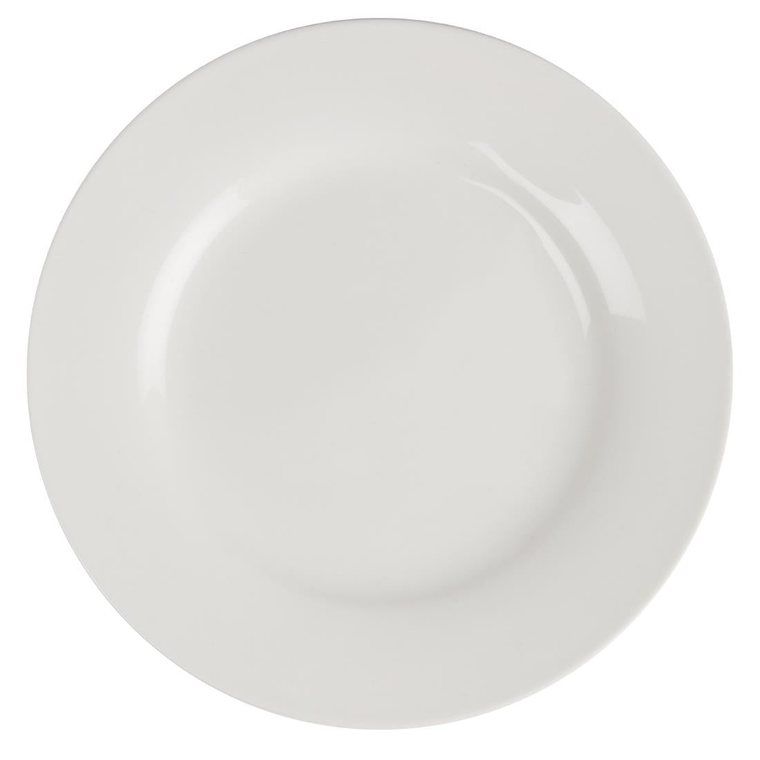 Olympia Lumina Wide Rim Round Plates White 150mm (6 Pack) - CD621