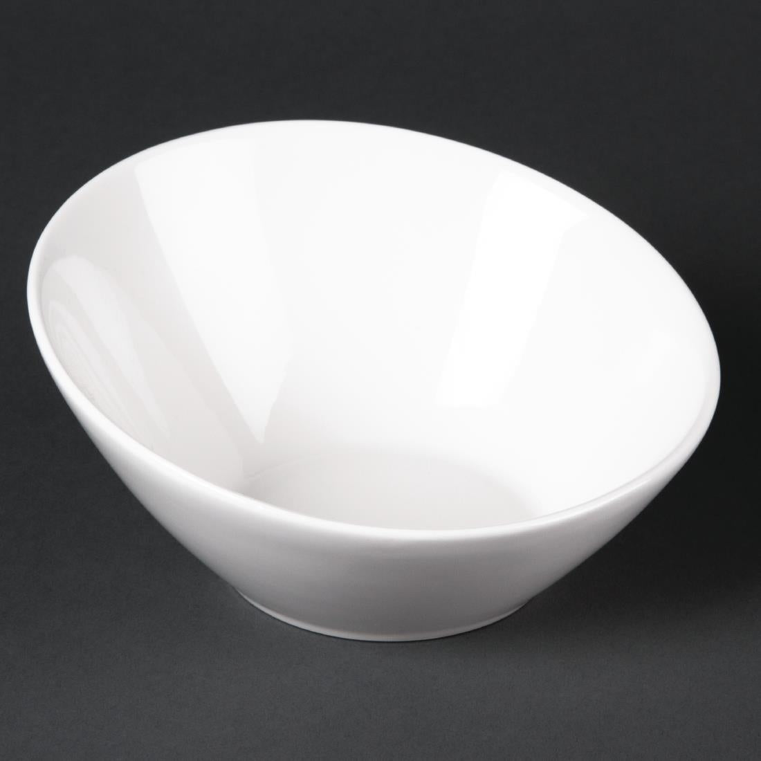 Olympia Lumina Oval Sloping Bowls White 148mm (6 Pack) - CF383