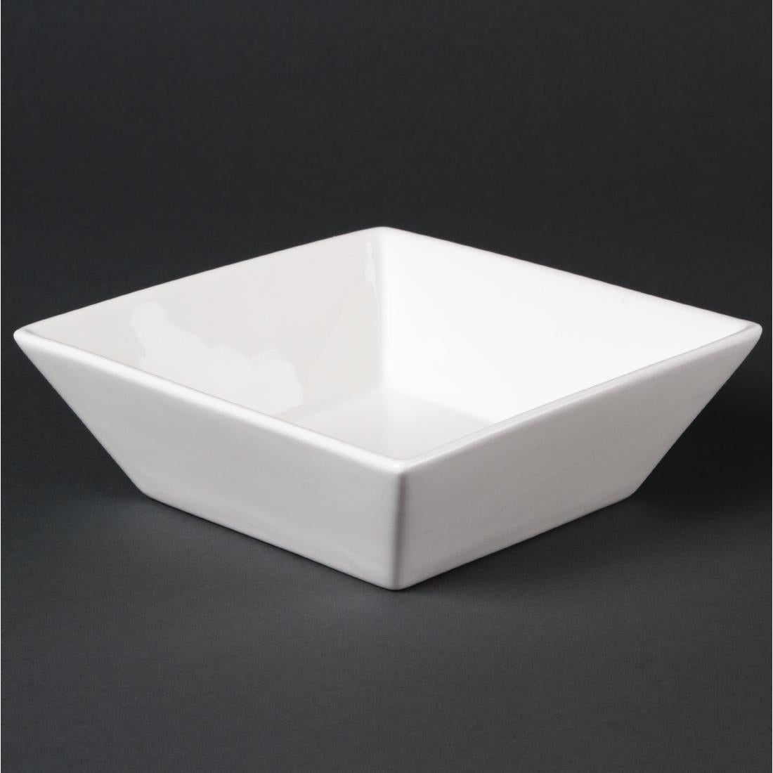 Olympia Lumina Square Bowls White 140mm (6 Pack) - CD639