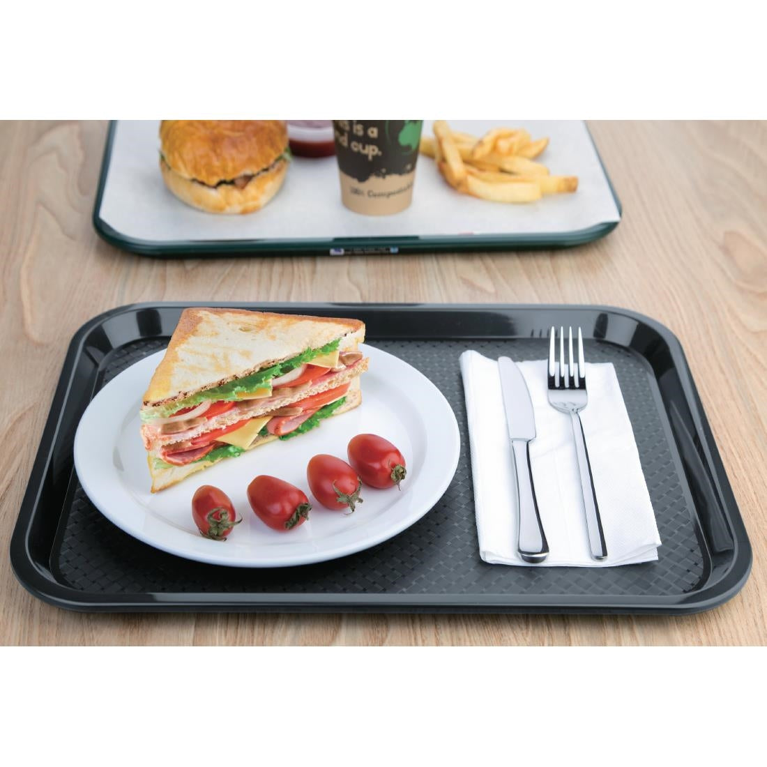 Olympia Kristallon Foodservice Tray Charcoal 305 x 415mm - FD937
