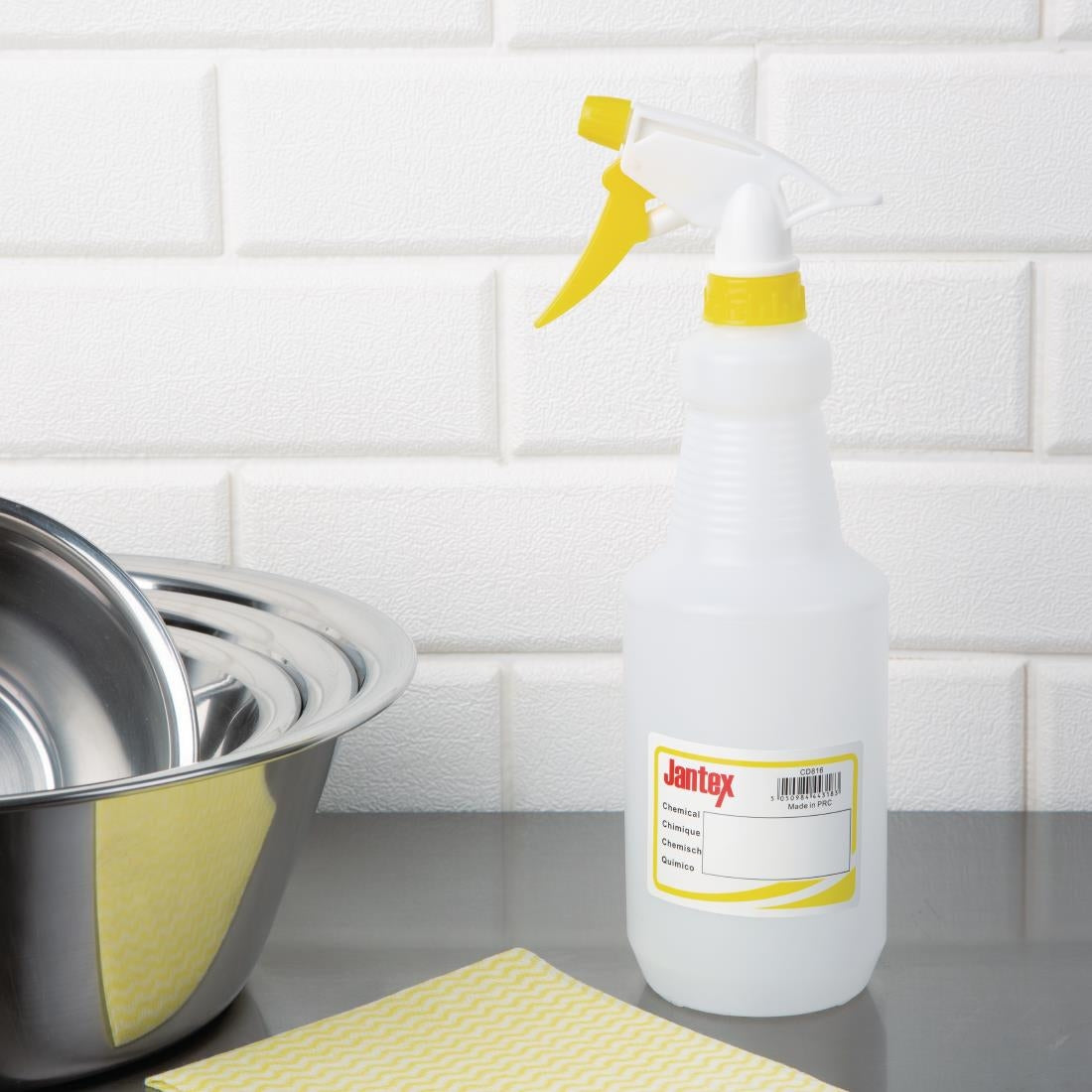 Jantex Colour Coded Spray Bottles Yellow 750ml - CD816