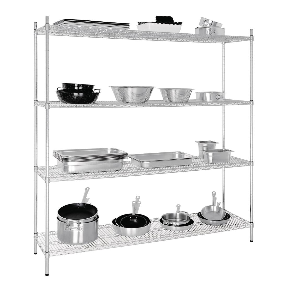 Vogue 4 Tier Wire Shelving Kit - 1830x460mm - L939