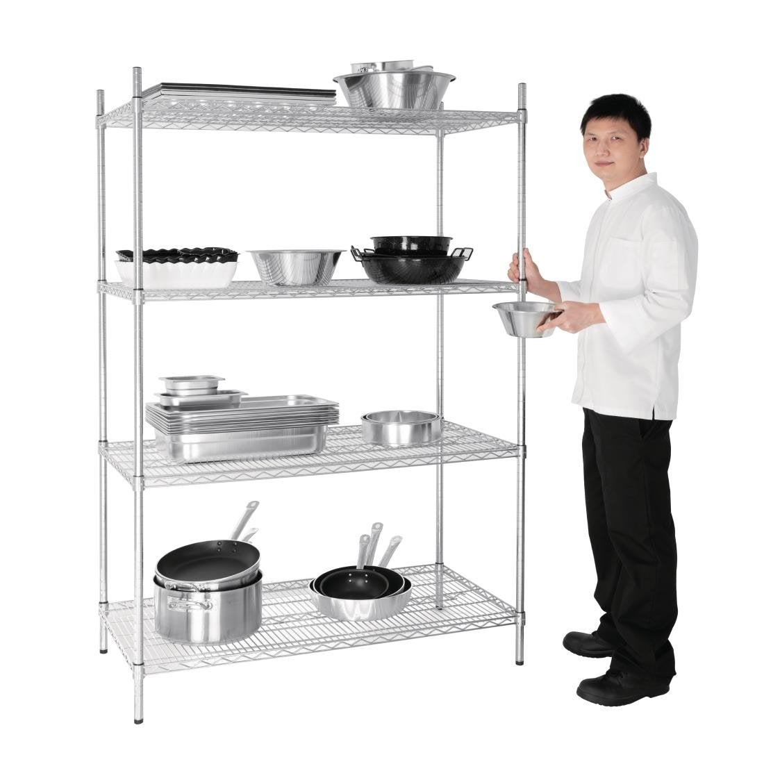Vogue 4 Tier Wire Shelving Kit 1220x610mm - U257
