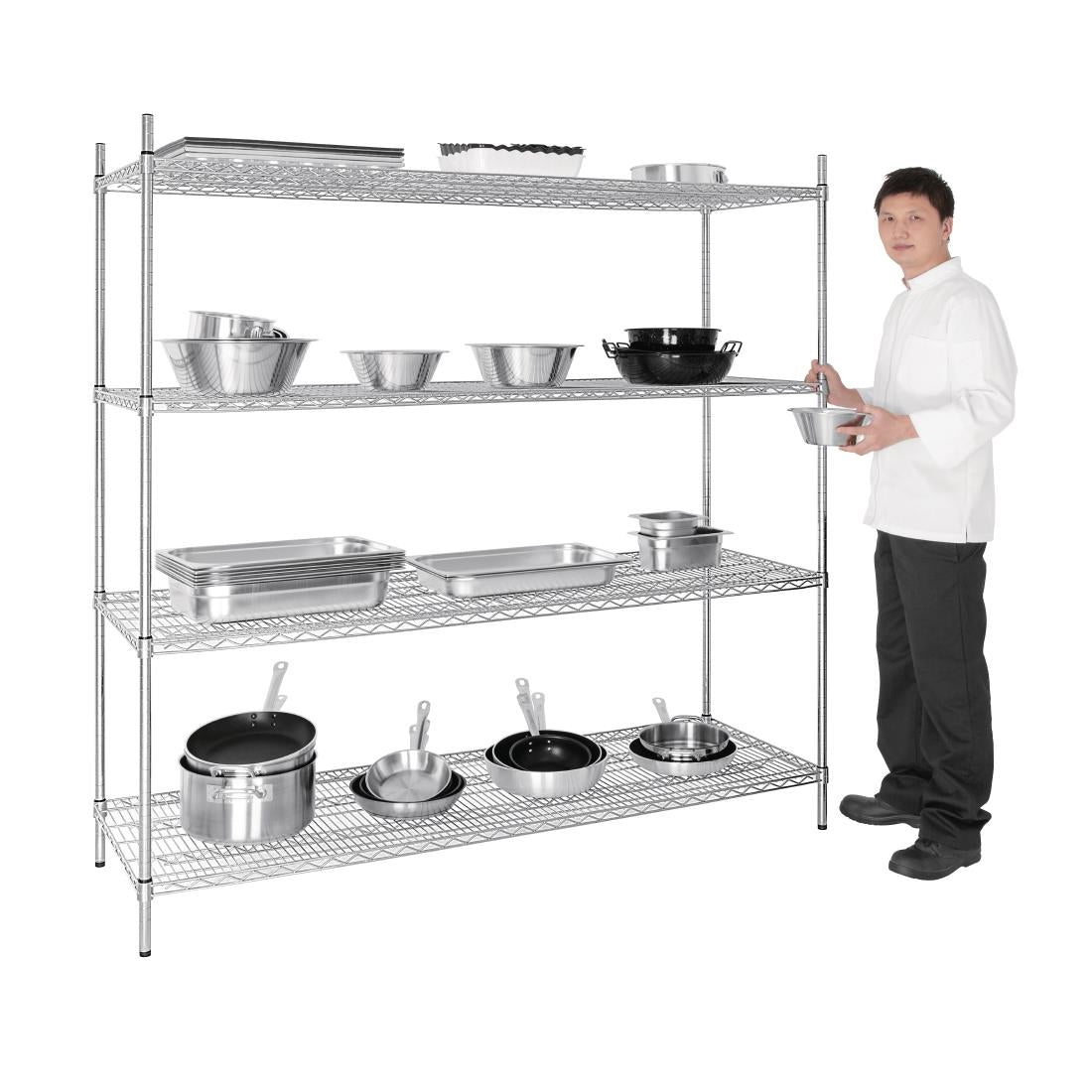 Vogue 4 Tier Wire Shelving Kit 1830x610mm - U259