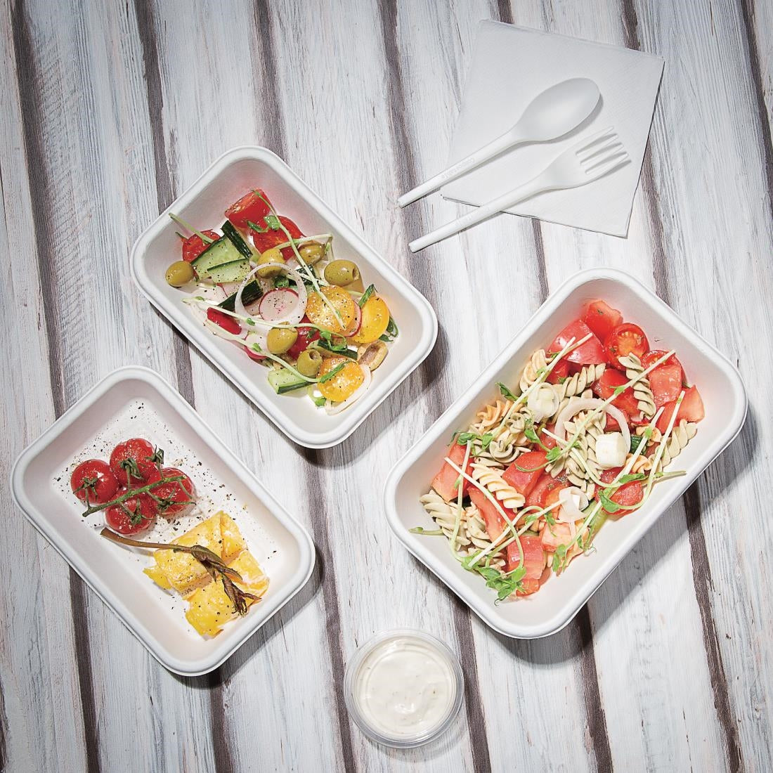 Fiesta Compostable Bagasse Food Trays 455ml (Pack of 50) - DW347