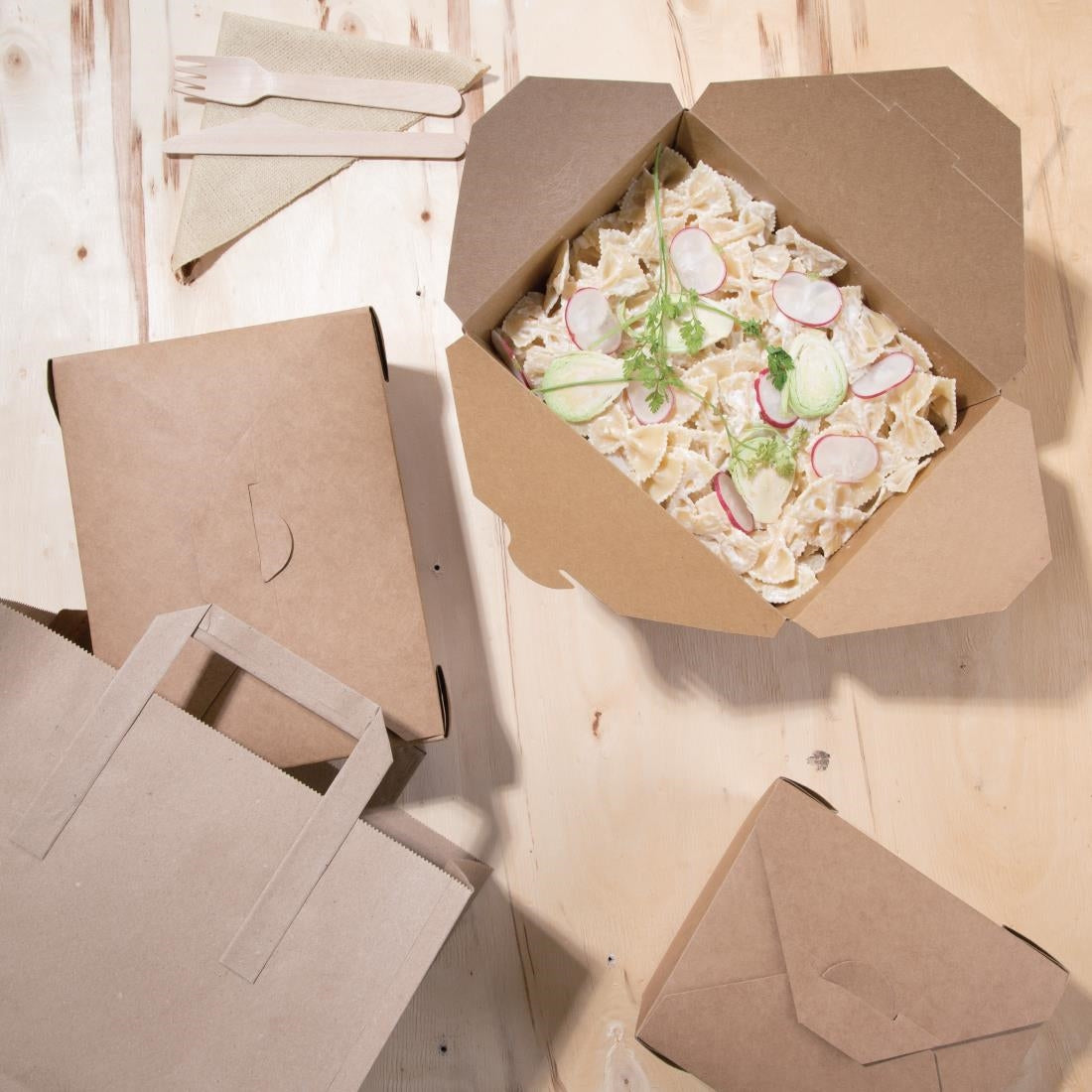 Fiesta Compostable Paperboard Food Cartons 1800ml / 63oz (Pack of 200) - FB675