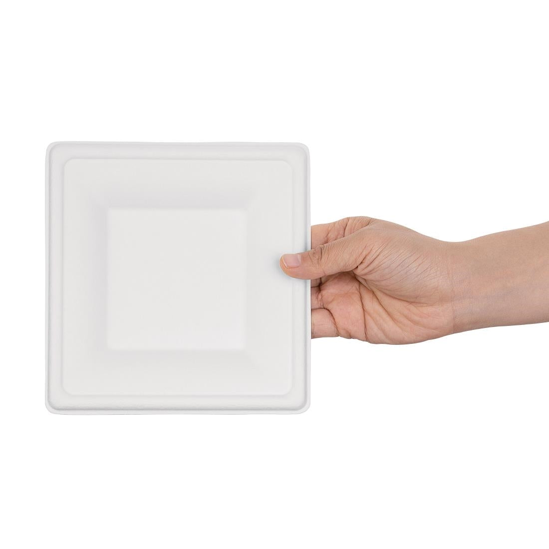 Fiesta Compostable Bagasse Square Plates 159mm (Pack of 50) - FC518