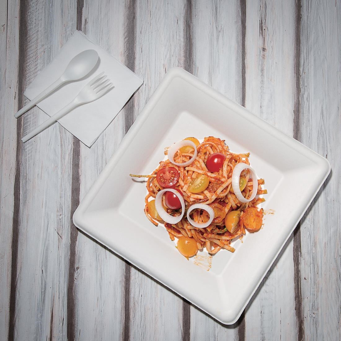 Fiesta Compostable Bagasse Square Plates 261mm (Pack of 50) - FC520