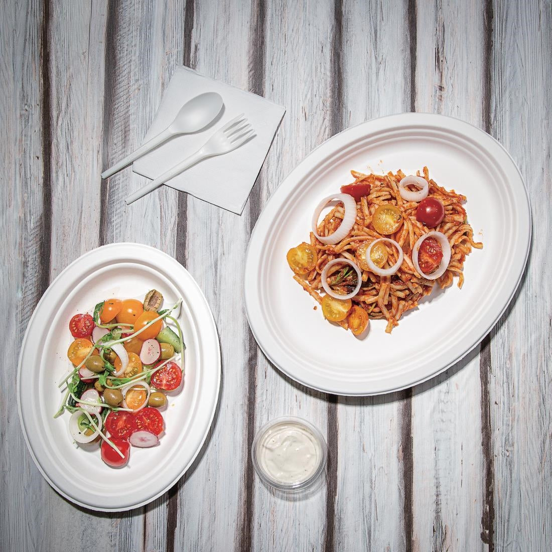 Fiesta Compostable Bagasse Oval Plates 198mm (Pack of 50) - FC534