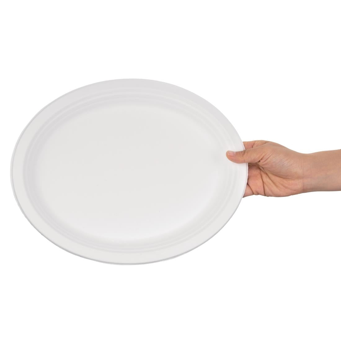 Fiesta Compostable Bagasse Oval Plates 316mm (Pack of 50) - FC535