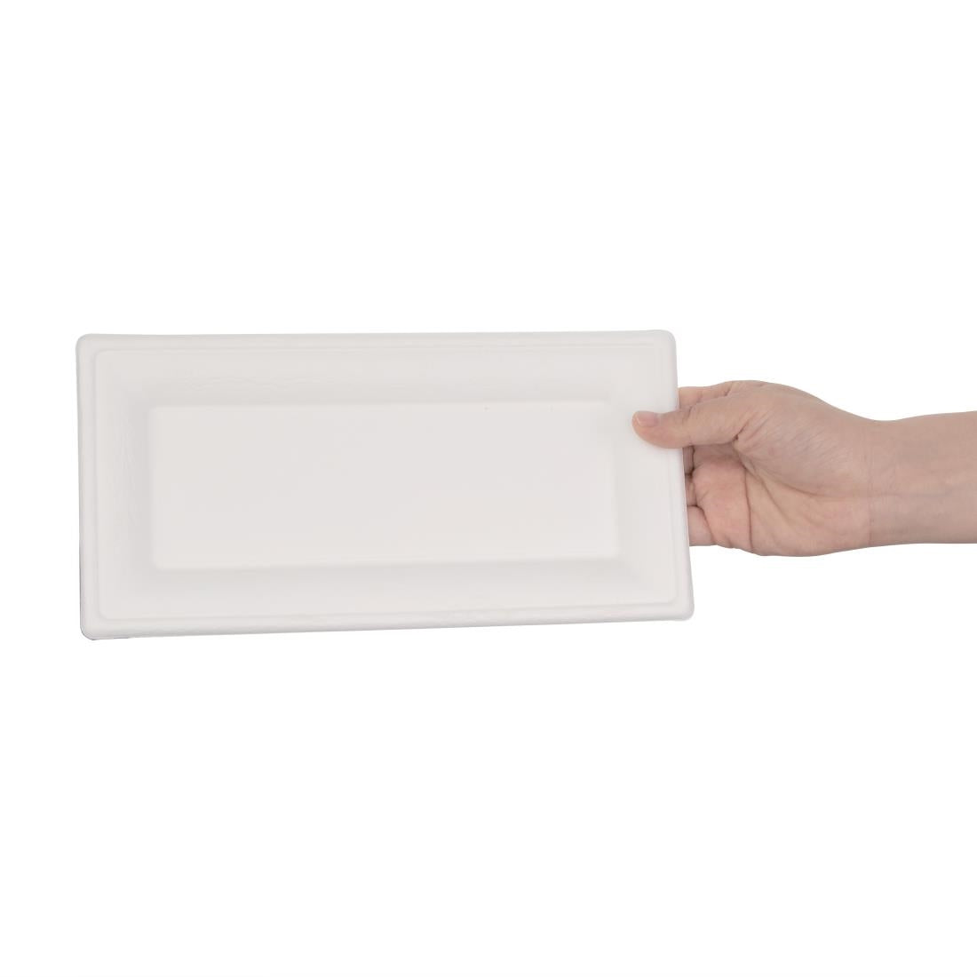 Fiesta Compostable Bagasse Rectangular Plates 258mm (Pack of 50) - FC539