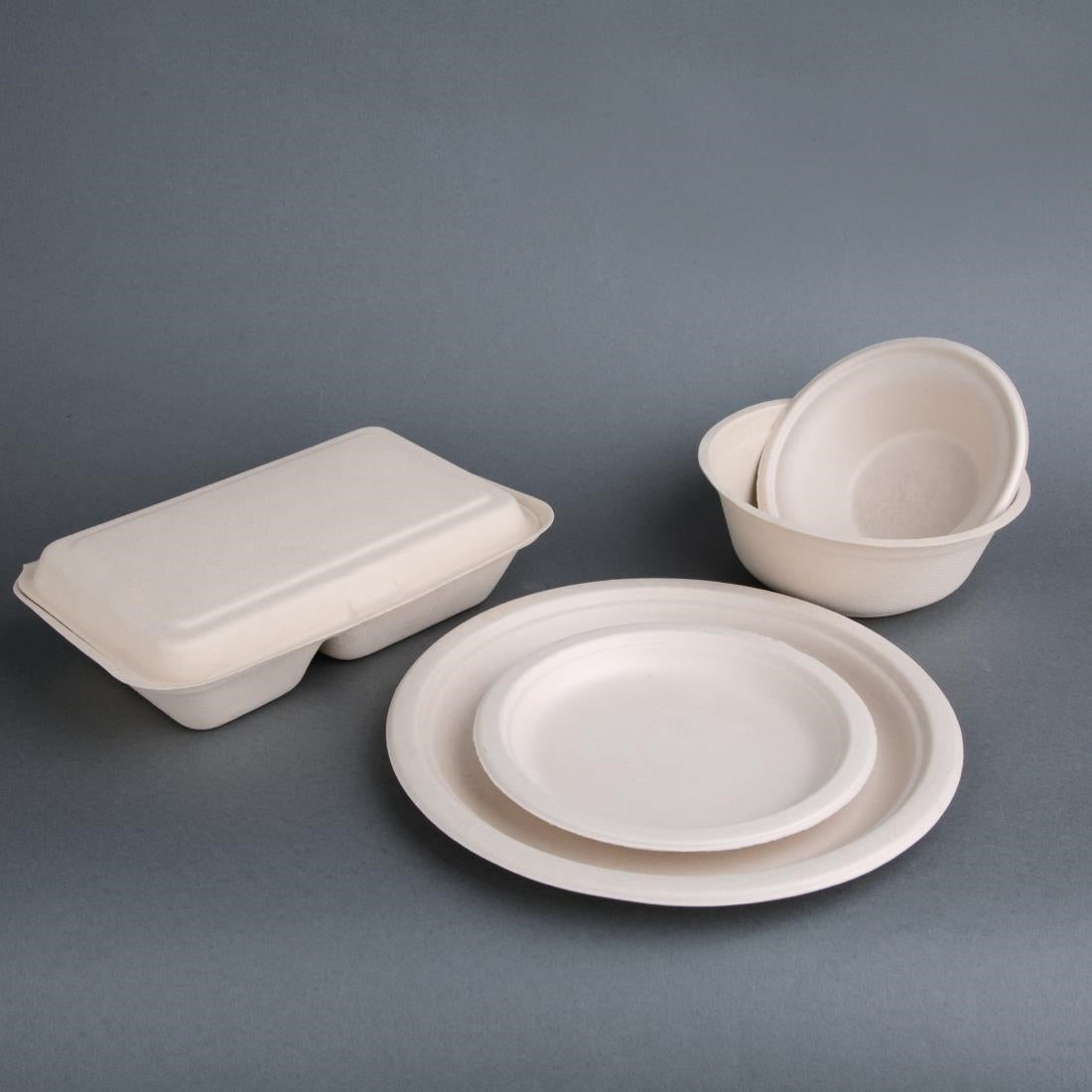 Fiesta Compostable Bagasse Round Bowls Natural Colour 312ml (Pack of 50) - FC543