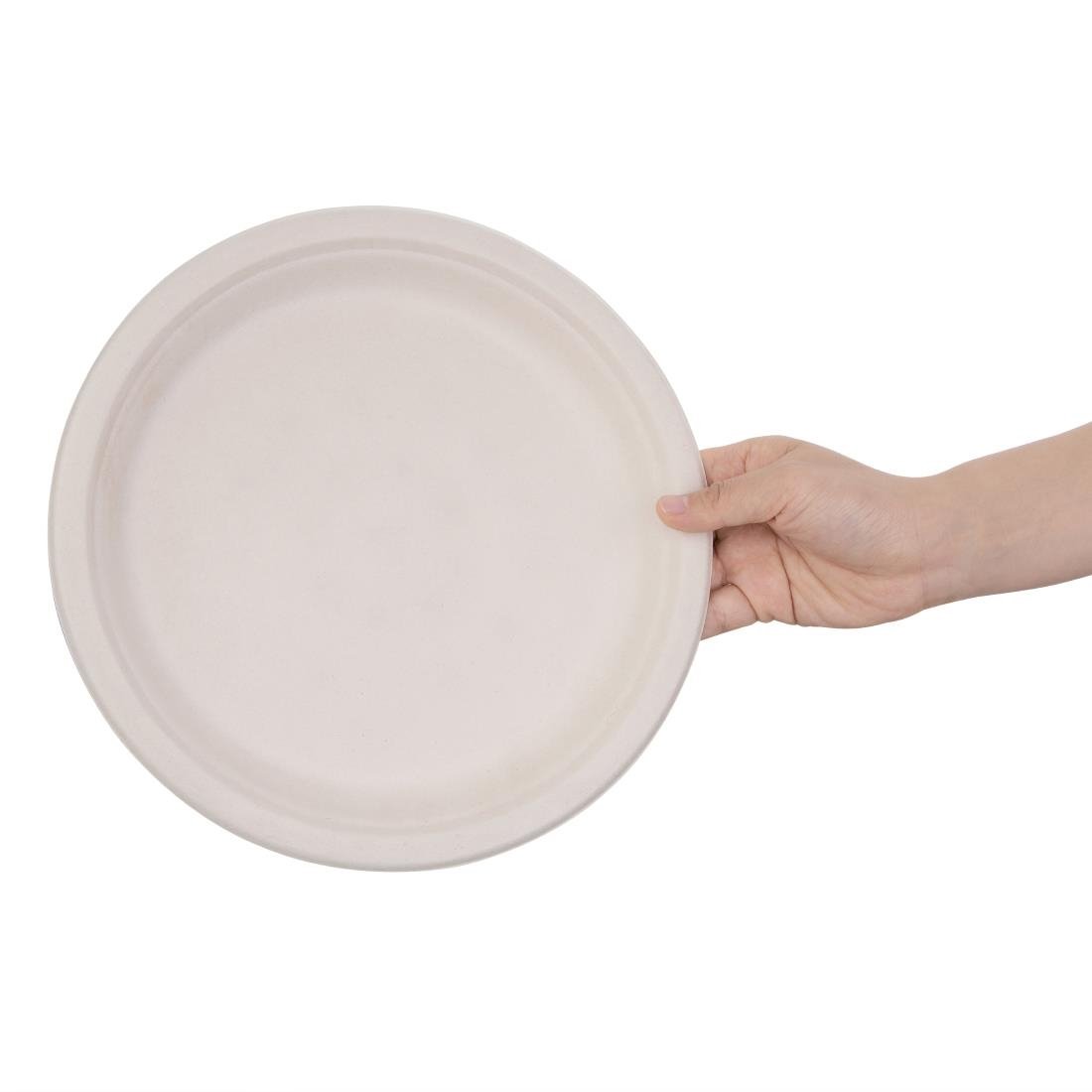 Fiesta Compostable Bagasse Round Plates Natural Colour 260mm (Pack of 50) - FC545