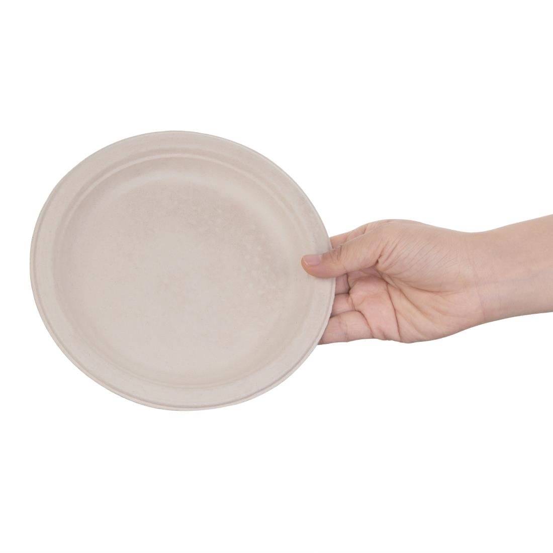 Fiesta Compostable Bagasse Round Plates Natural Colour 179mm (Pack of 50) - FC546