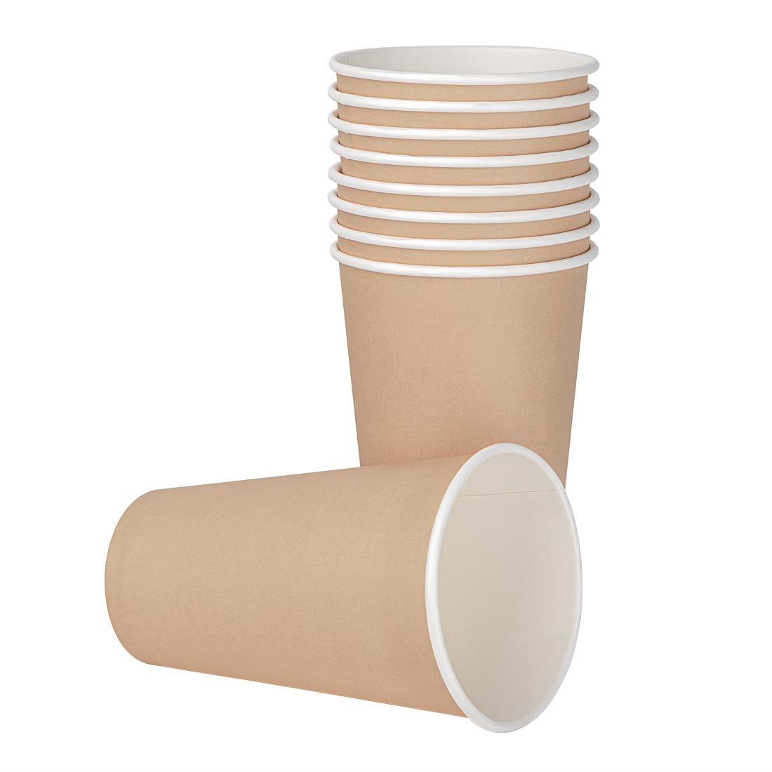 Fiesta Recyclable Takeaway Coffee Cups Single Wall Brown 450ml (Pack of 1000) - GF034