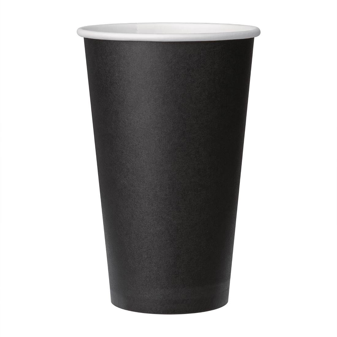 Fiesta Recyclable Takeaway Coffee Cups Single Wall Black 450ml (Pack of 1000) - GF044