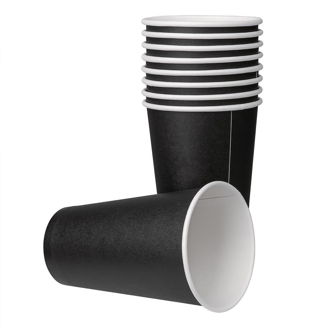 Fiesta Recyclable Takeaway Coffee Cups Single Wall Black 450ml (Pack of 1000) - GF044