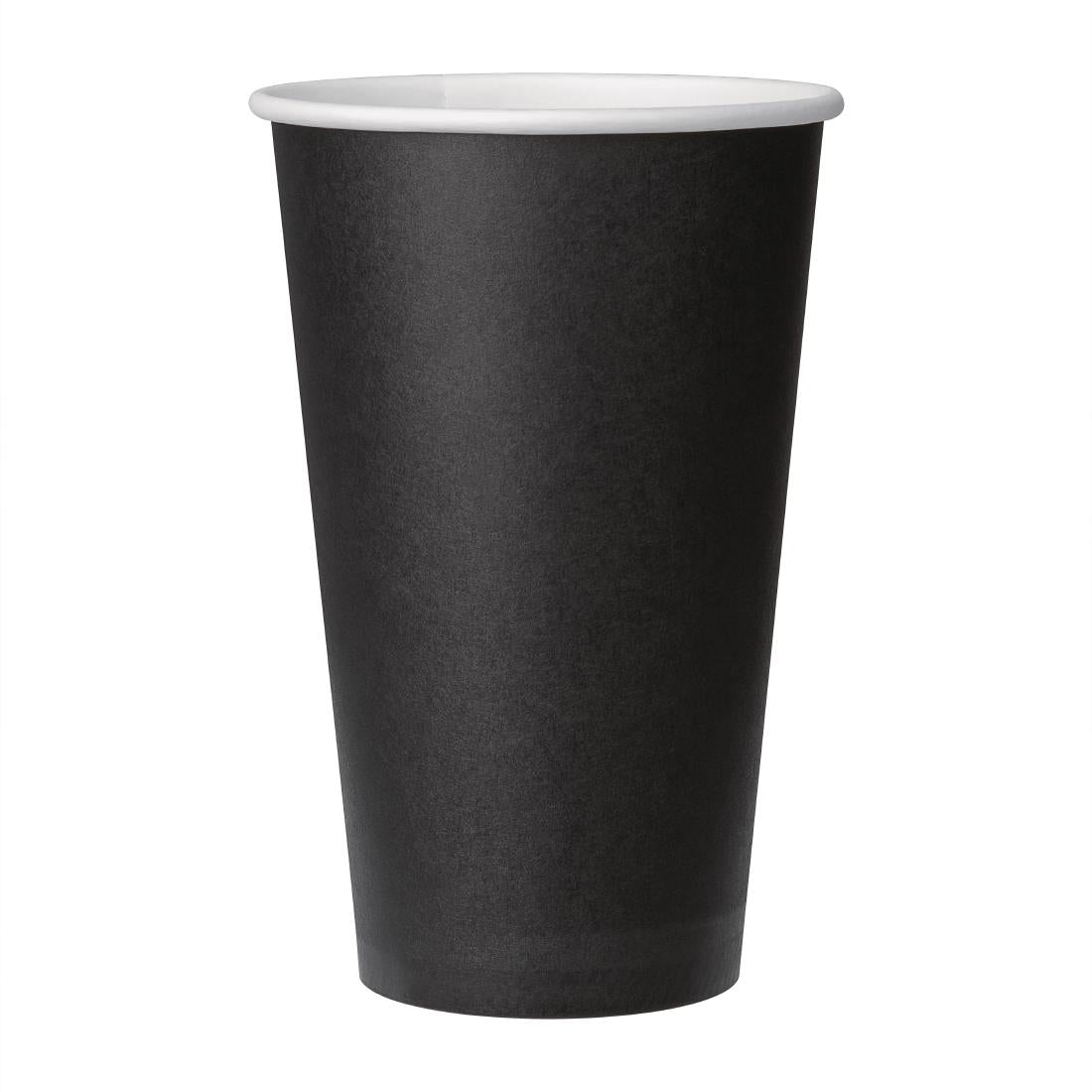 Fiesta Recyclable Takeaway Coffee Cups Single Wall Black 450ml (Pack of 50) - GF045