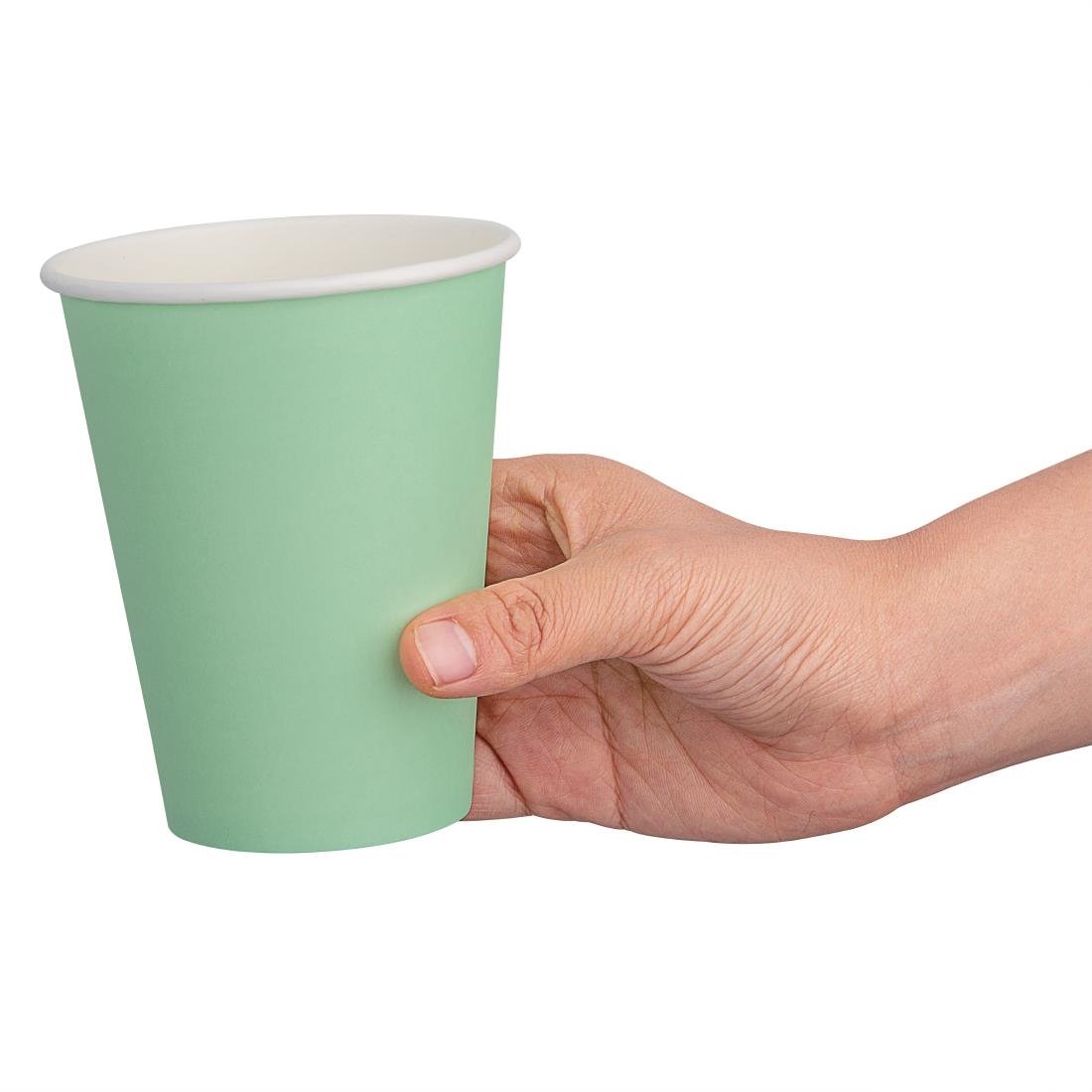 Fiesta Recyclable Takeaway Coffee Cups Single Wall Turquoise 340ml (Pack of 50) - GP401