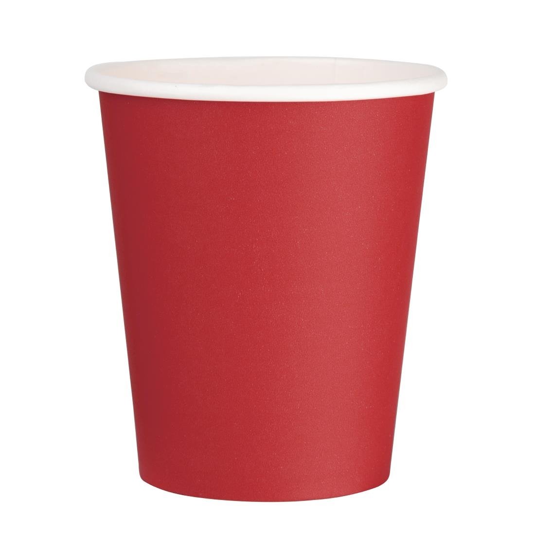 Fiesta Recyclable Takeaway Coffee Cups Single Wall Red 225ml (Pack of 50) - GP406