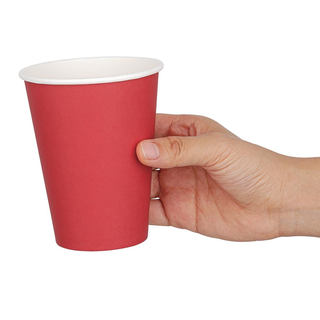 Fiesta Recyclable Takeaway Coffee Cups Single Wall Red 340ml (Pack of 1000) - GP410