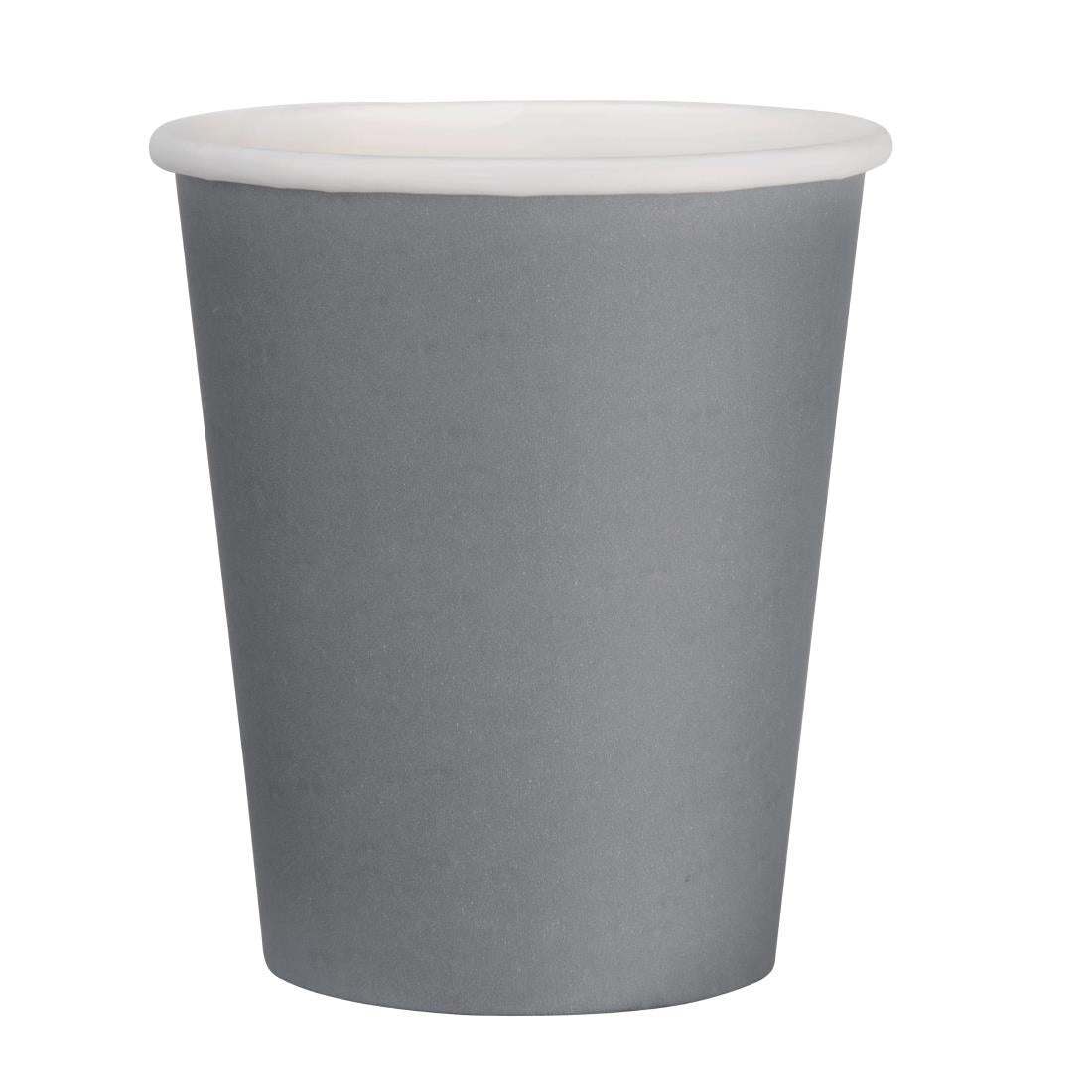 Fiesta Recyclable Takeaway Coffee Cups Single Wall Charcoal 225ml (Pack of 1000) - GP415