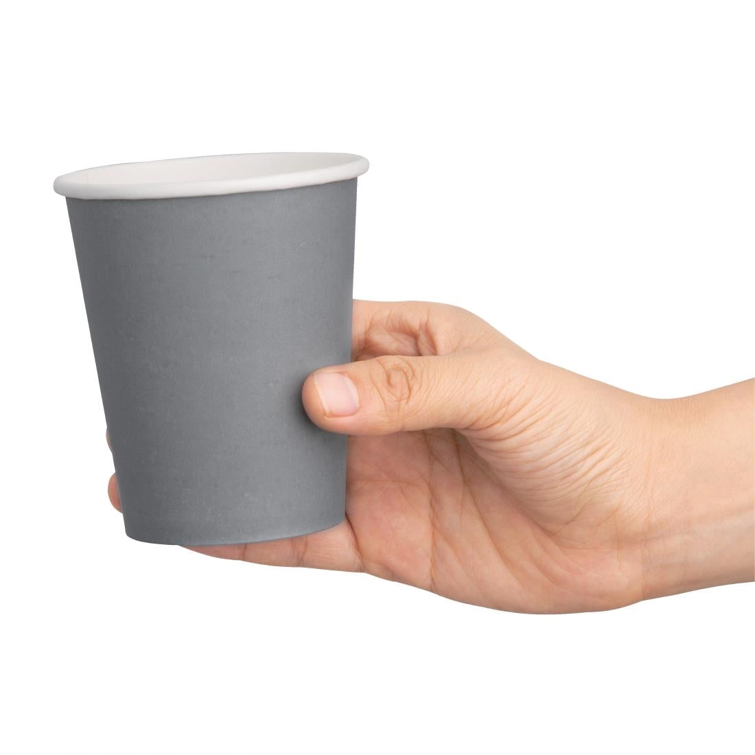 Fiesta Recyclable Takeaway Coffee Cups Single Wall Charcoal 225ml (Pack of 1000) - GP415