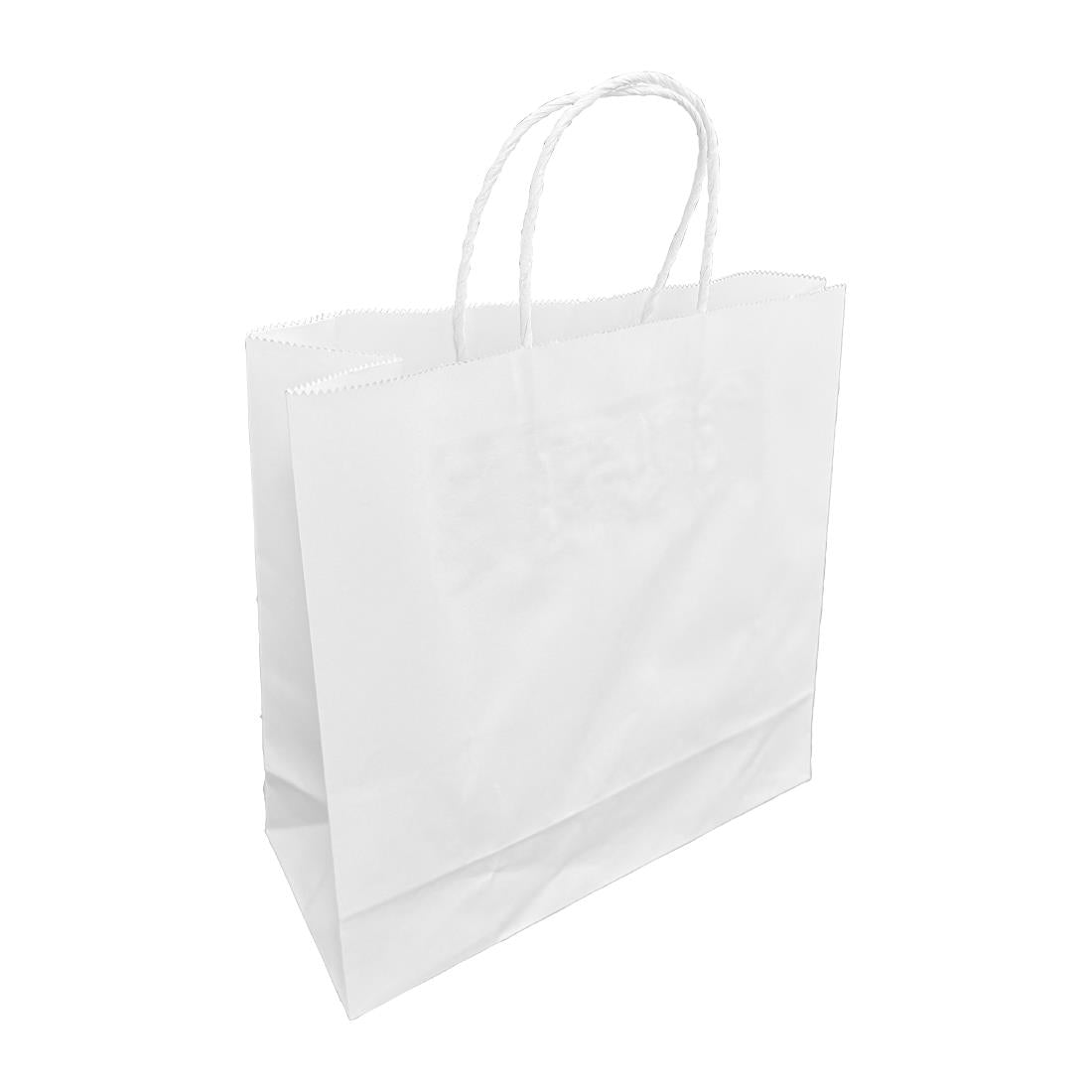 Fiesta Recyclable Twist Handle White Paper Bags Small (250 Pack) - HY761