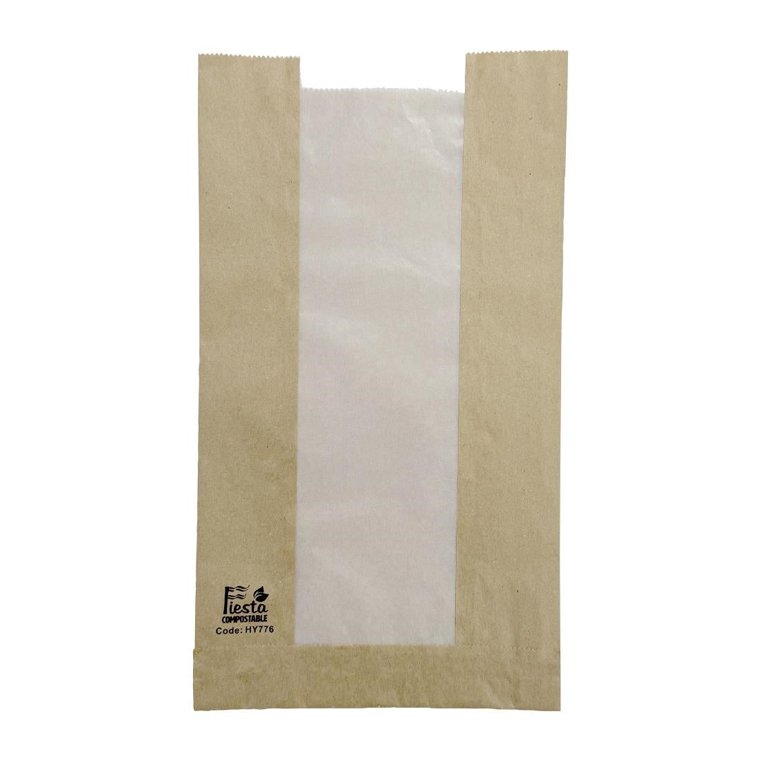 Fiesta Compostable Bread Bags with Glassine Window 320x180x40mm (Pack 1000) - HY776