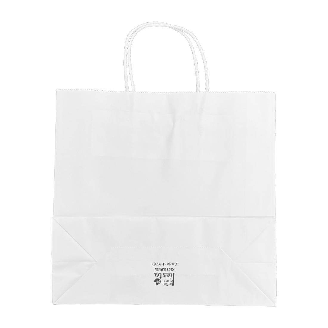 Fiesta Recyclable Twist Handle White Paper Bags Small (250 Pack) - HY761