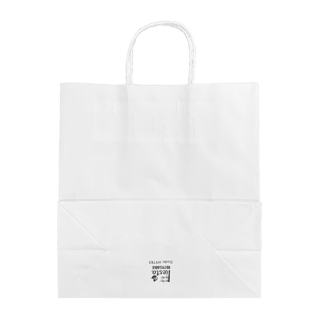 Fiesta Recyclable Twist Handle White Paper Bags Medium (250 Pack) - HY763