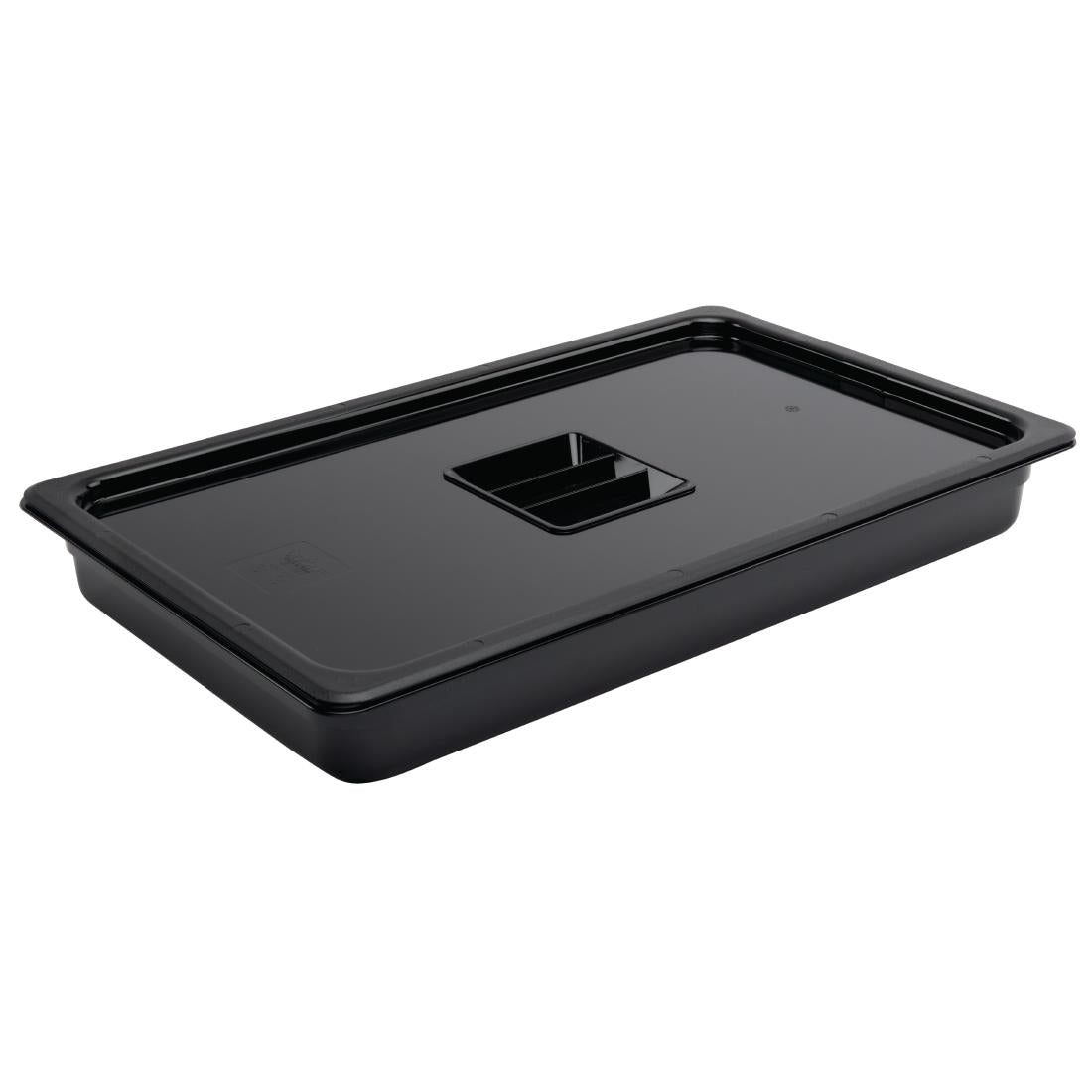Vogue Black Polycarbonate 1/1 Gastronorm Tray 65mm - U454