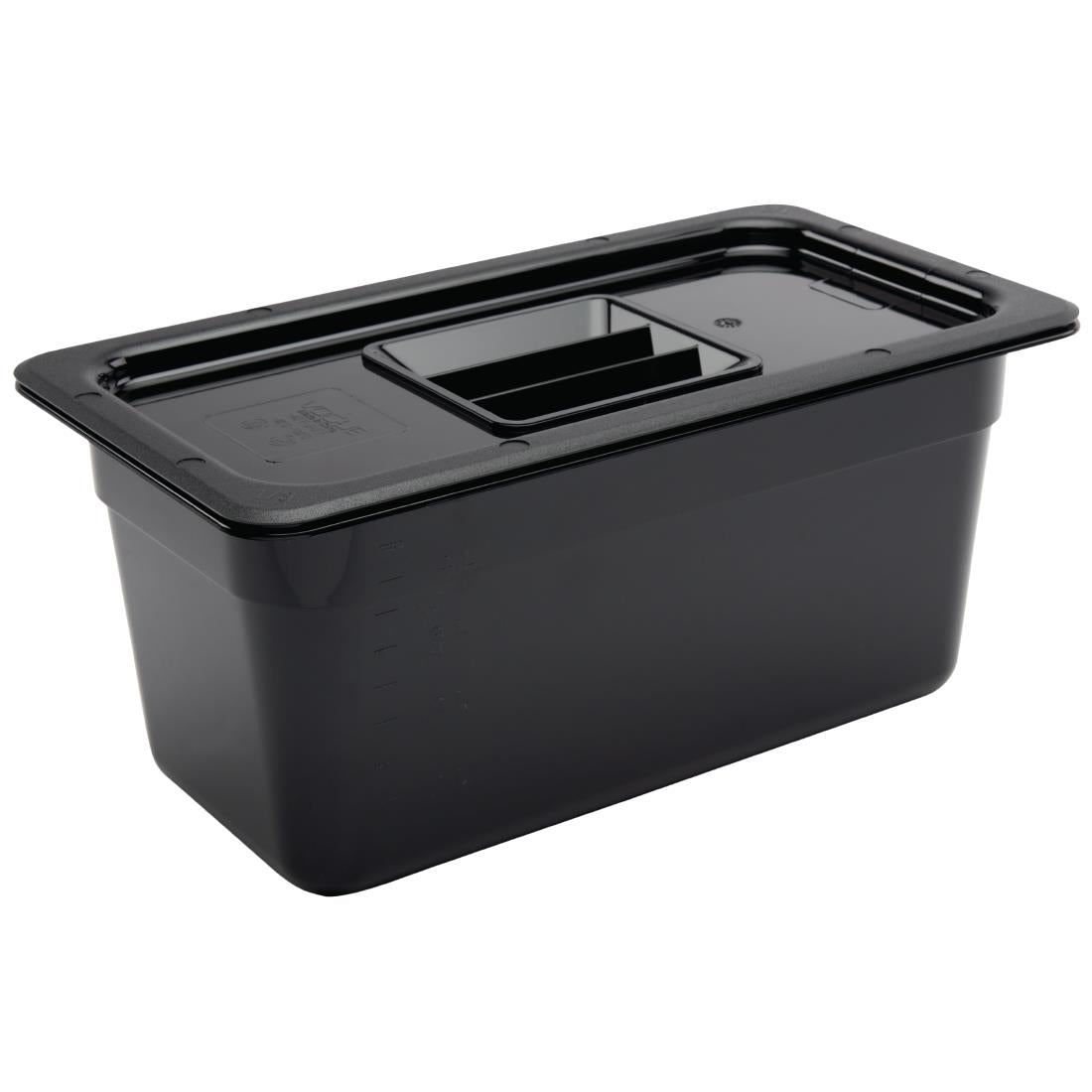 Vogue Black Polycarbonate 1/3 Gastronorm Tray 150mm - U464