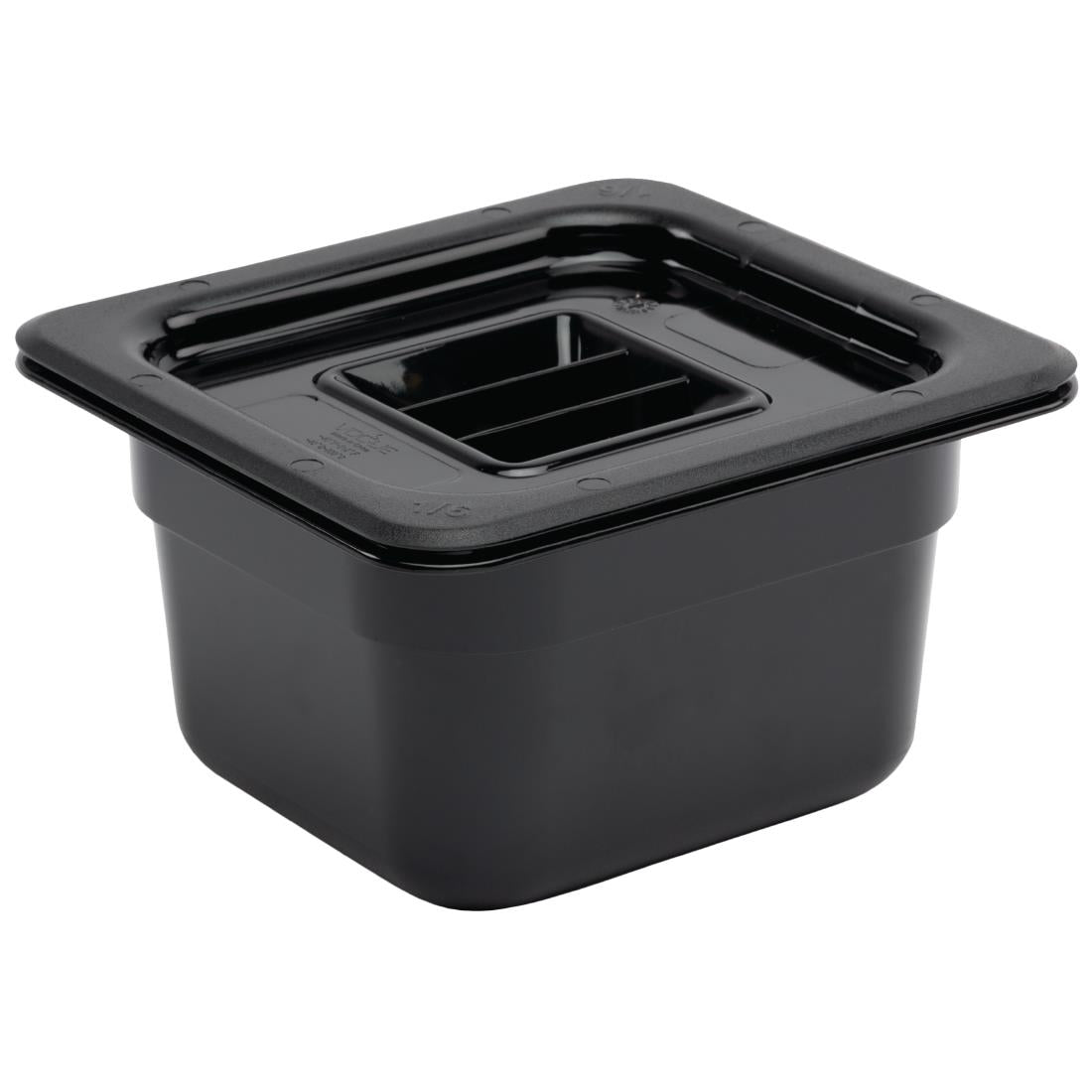 Vogue Black Polycarbonate 1/6 Gastronorm Tray 100mm - U470