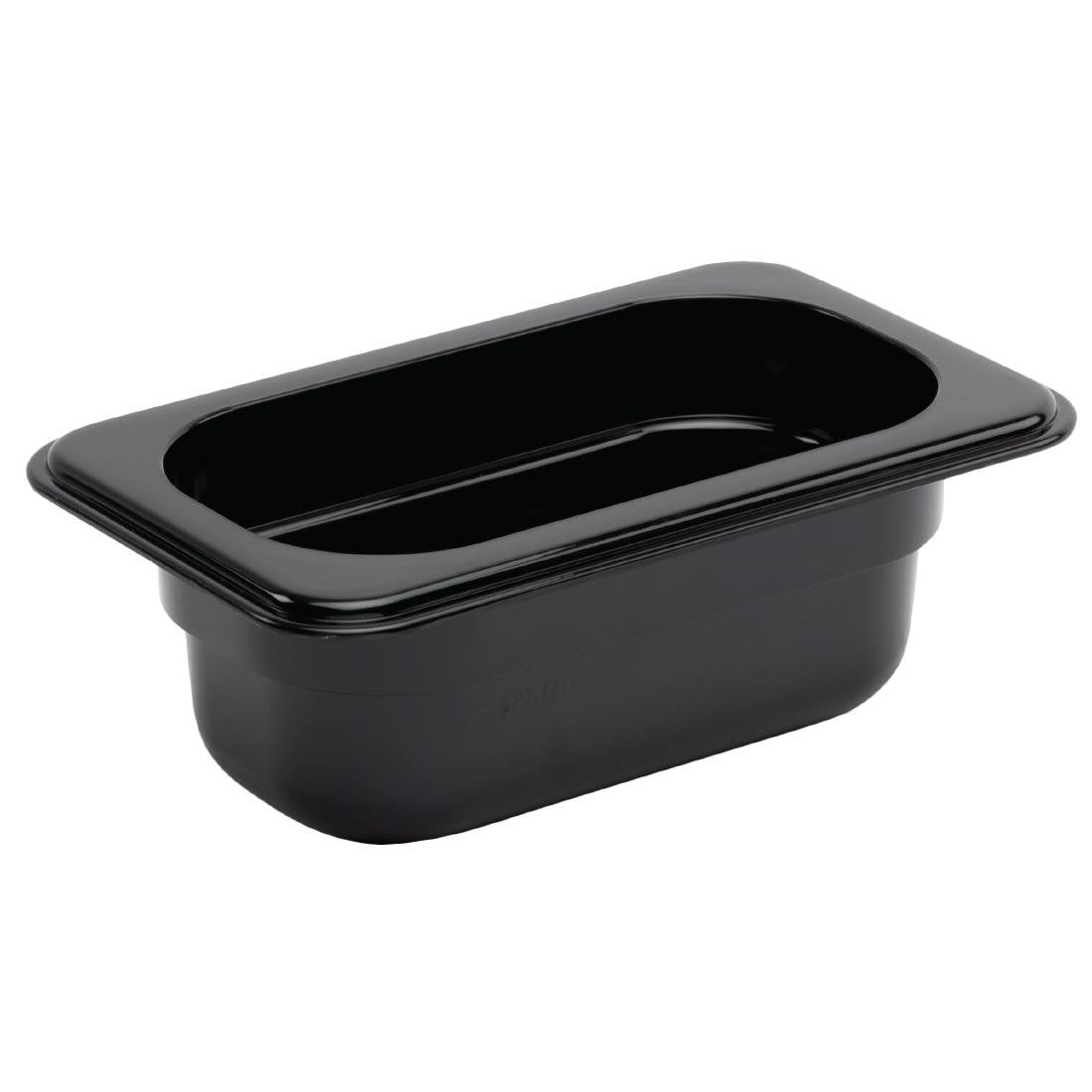 Vogue Black Polycarbonate 1/9 Gastronorm Tray 65mm - U472