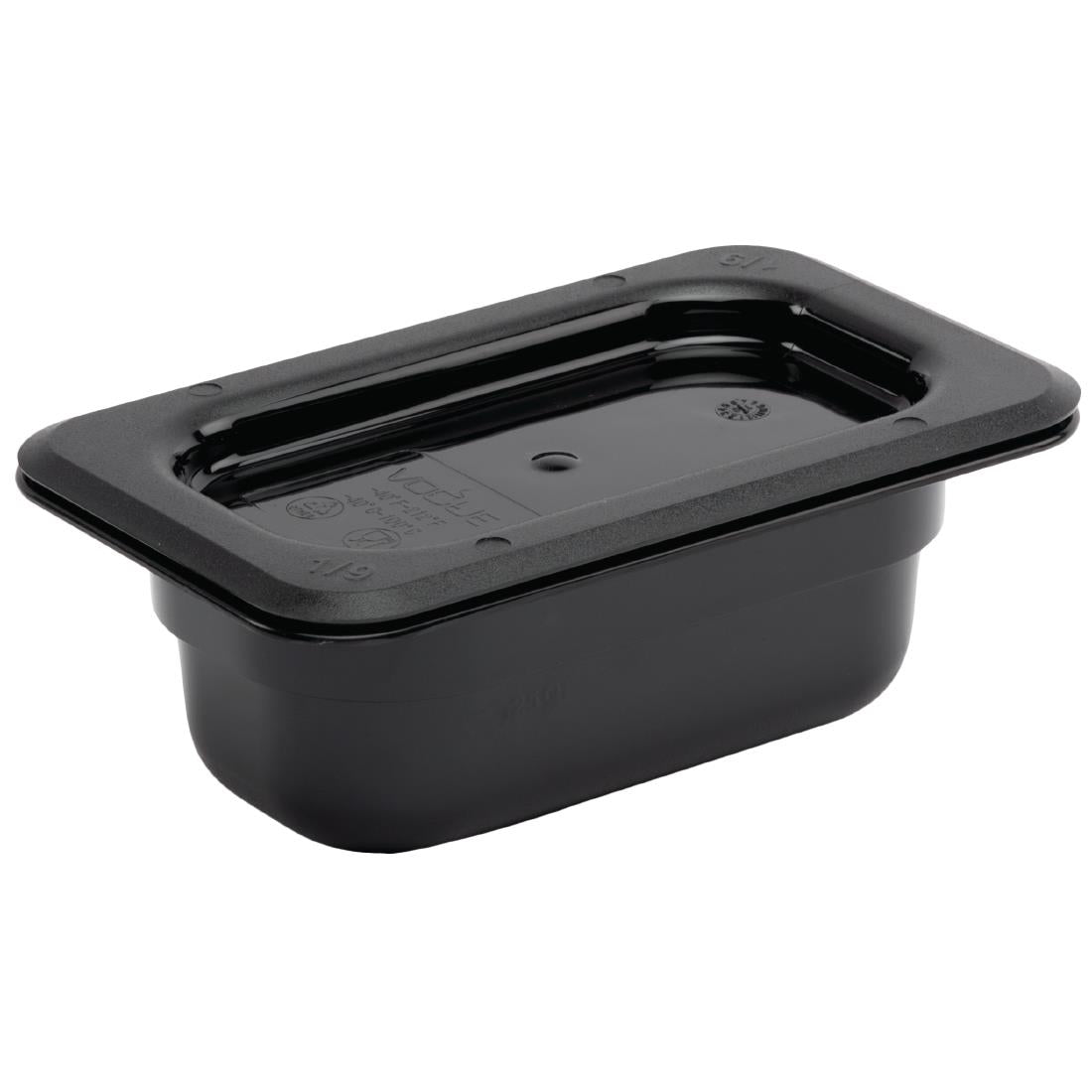Vogue Black Polycarbonate 1/9 Gastronorm Tray 65mm - U472