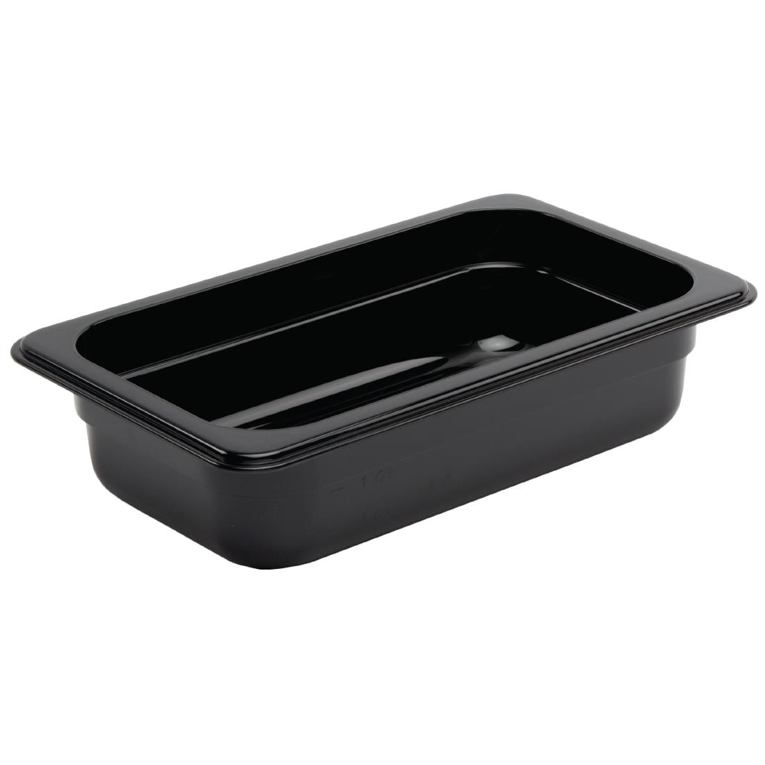 Vogue Black Polycarbonate 1/4 Gastronorm Tray 65mm - U466