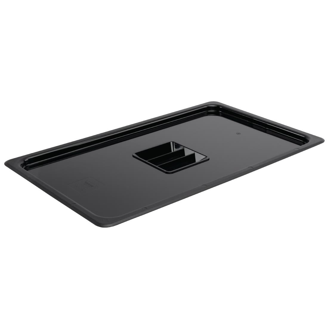 Vogue Black Polycarbonate 1/1 Gastronorm Lid - U474