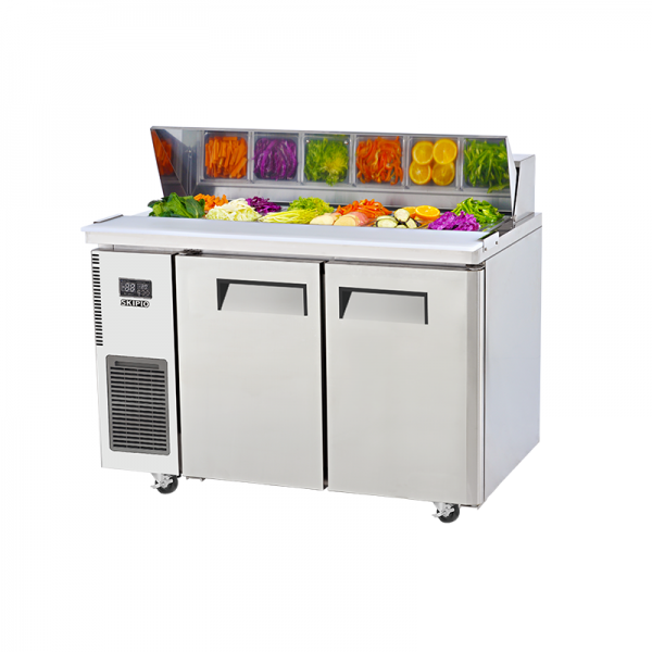 Skipio 432 Two Door Salad Prep Fridge with Hood Lid SHR12-2