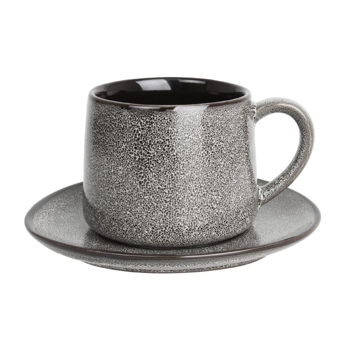 Olympia Mineral Triangular Cappuccino Saucer Grey Stone 150mm (6 Pack) - DF182