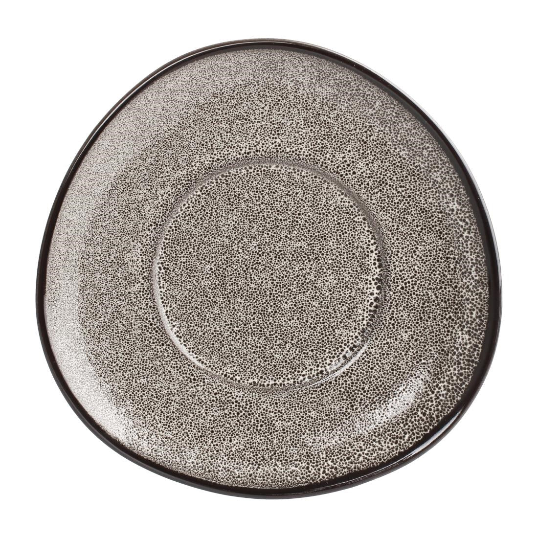 Olympia Mineral Triangular Cappuccino Saucer Grey Stone 150mm (6 Pack) - DF182