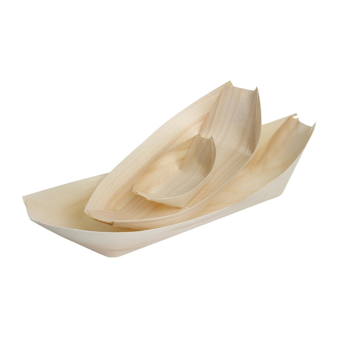 Fiesta Compostable Biodegradable Wooden Boats 80mm - DK383