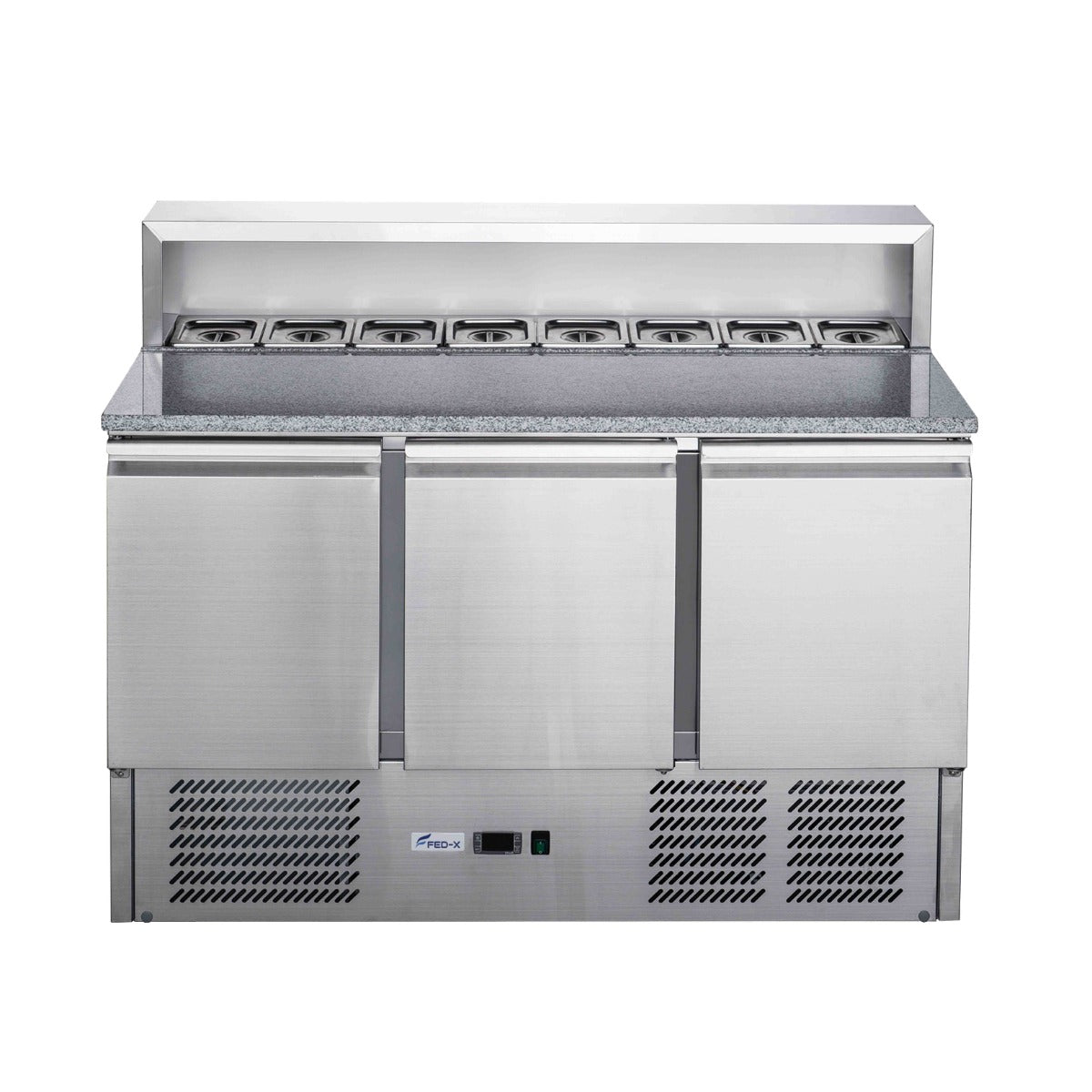 2NDs: FED-X Three Door Salad Prep Fridge with Marble Top - XGNS1300E-NSW2084