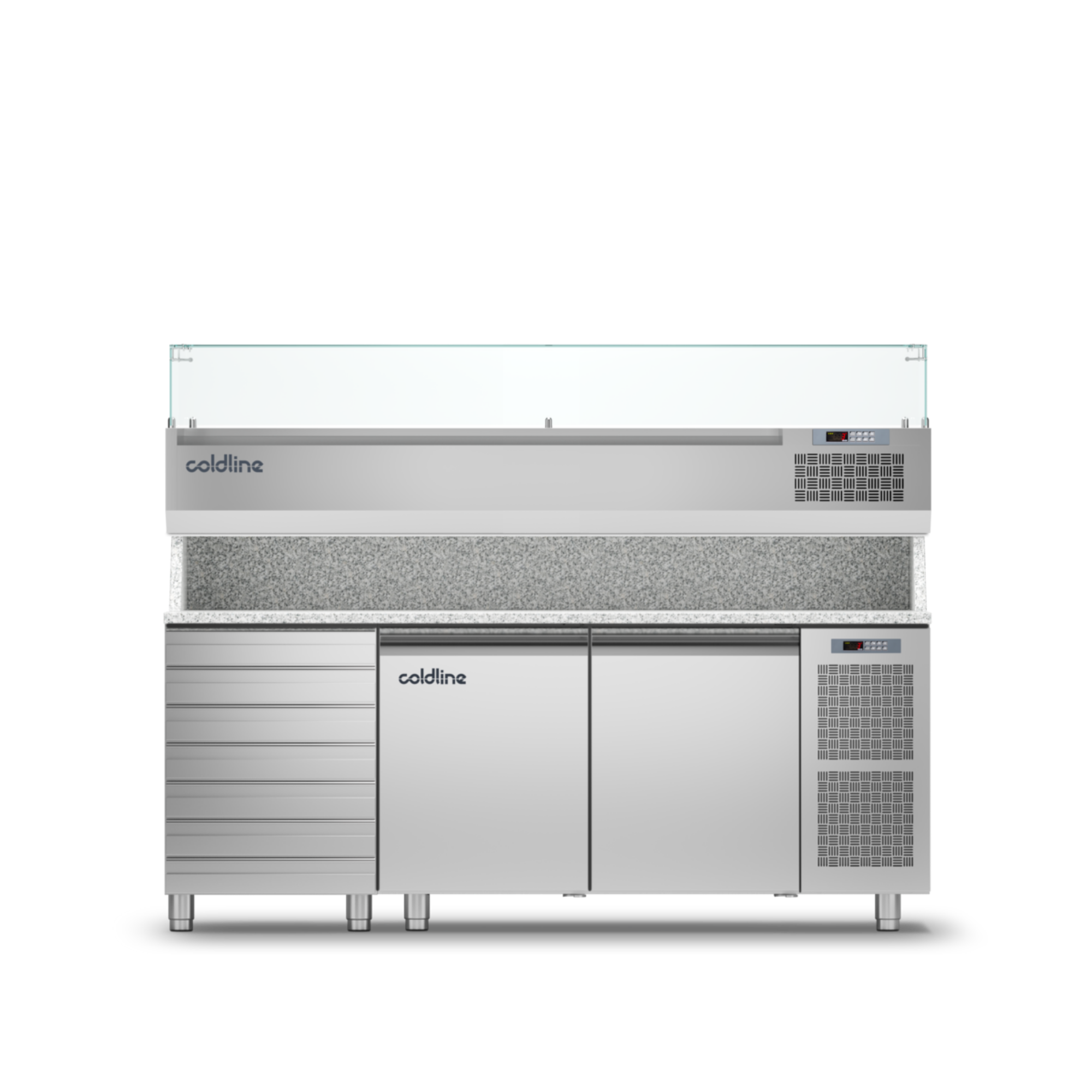 Coldline 2 Door + Drawers Pizza Preparation Counter - No Worktop - TZS13/1MC