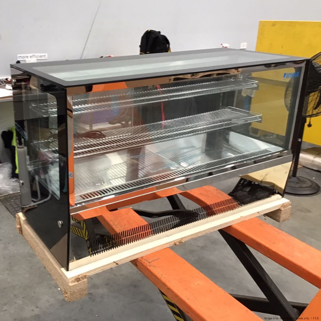 CLEARANCE - Counter top square 2 Shelves Glass cold food display - GN-1200RT-NSW2160