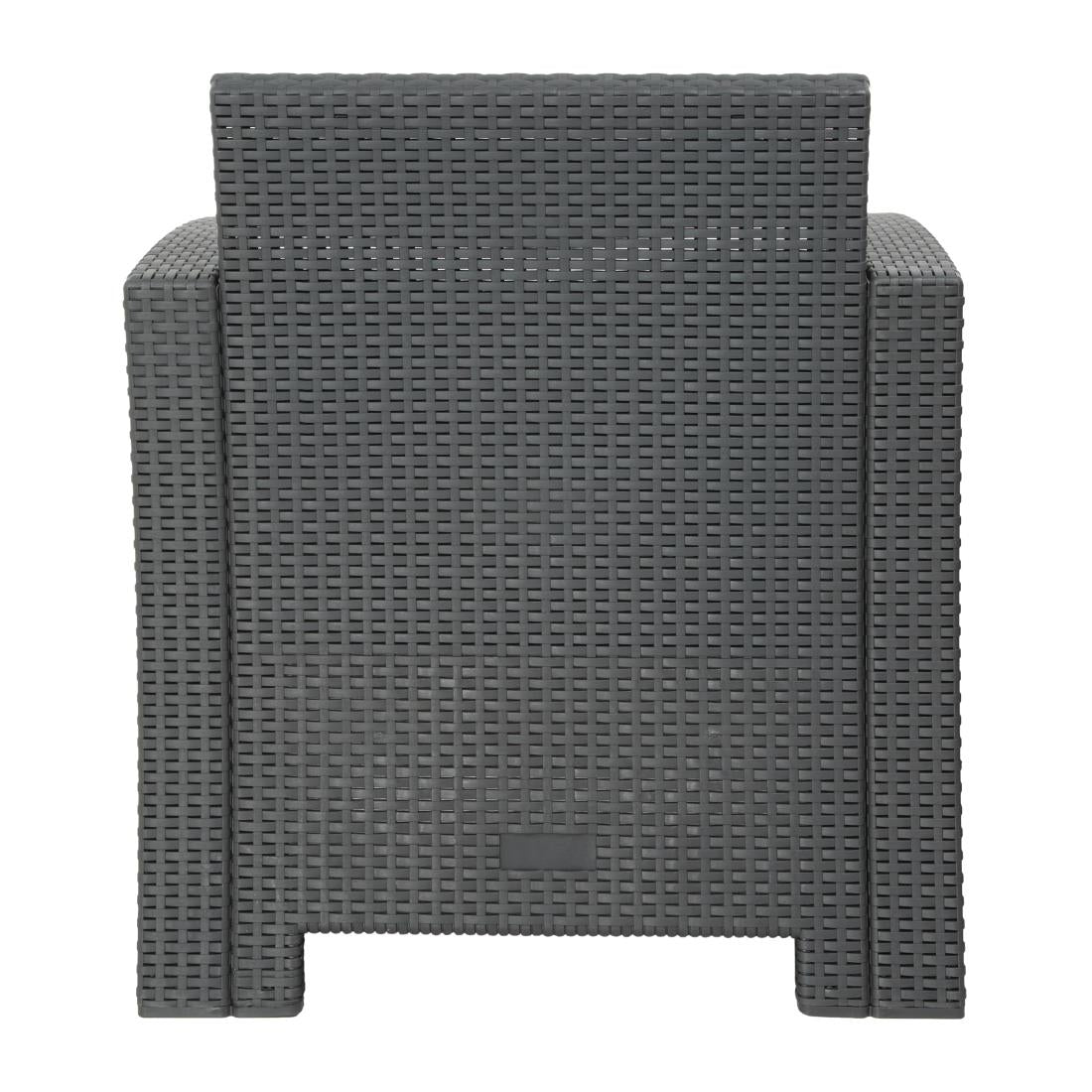 Bolero PP Armchair and Table Wicker Set Grey - DR309